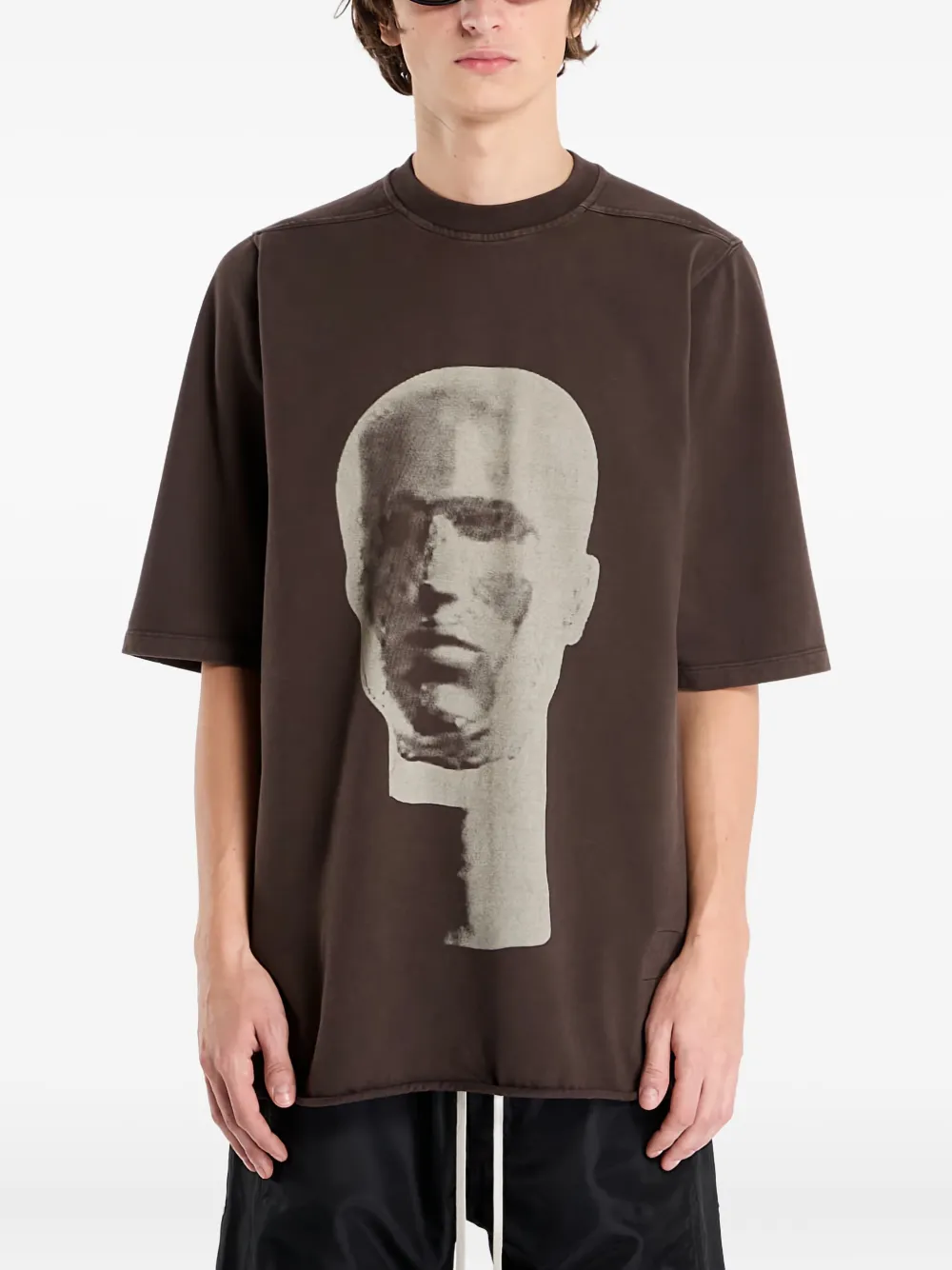Rick Owens Drkshdw Jumbo T-shirt In Brown