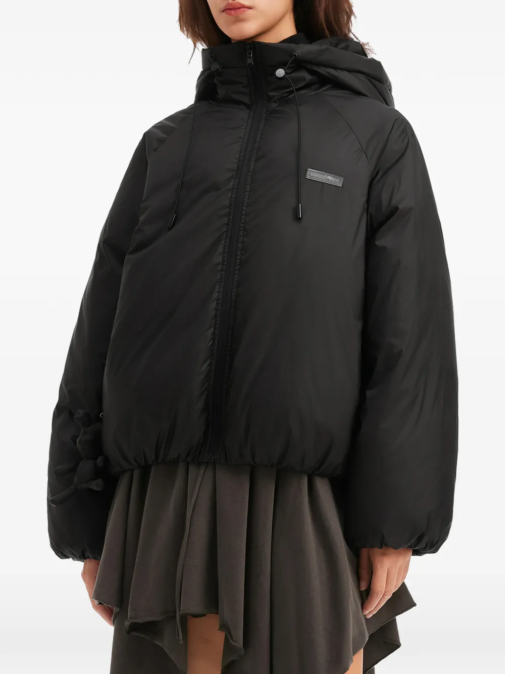  Mini Cream Hooded Zip-fastening Jacket - Black 