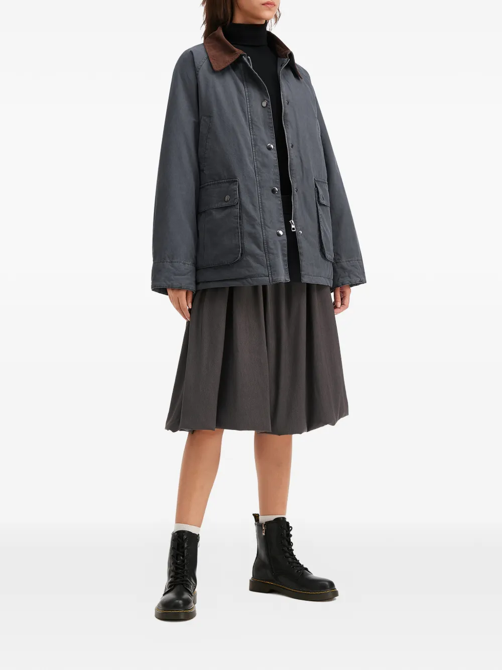 Corduroy-Collar Pocket Jacket