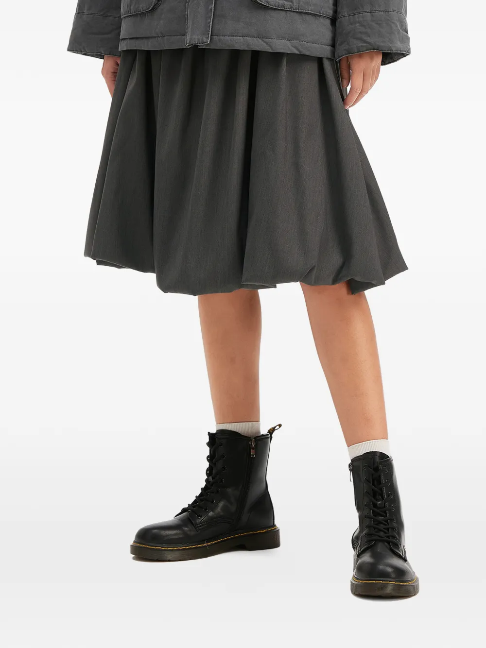  Tout A Coup Gathered Mid Skirt - Grey 