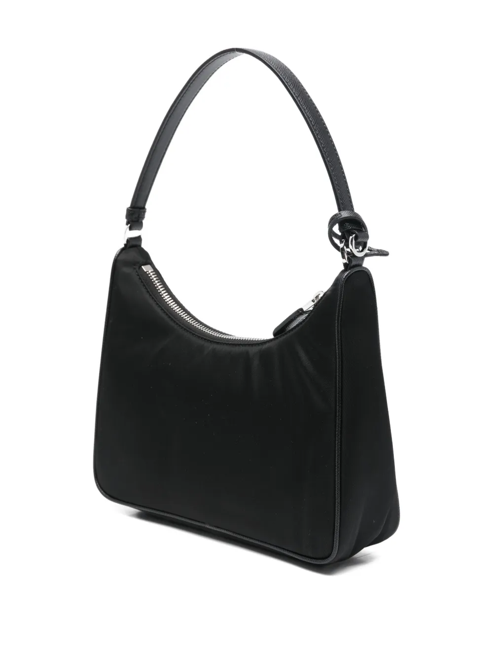 Prada Kleine schoudertas met triangel logo Zwart