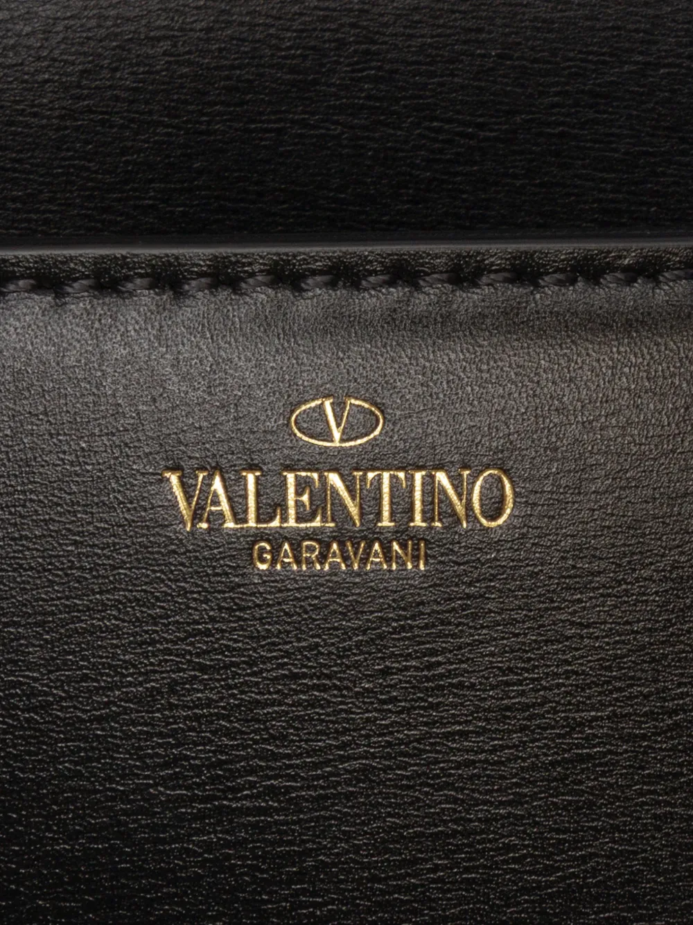Pre-owned Valentino Garavani 2018-2025 Medium Leather Vlogo Chain Shoulder Bag In Black