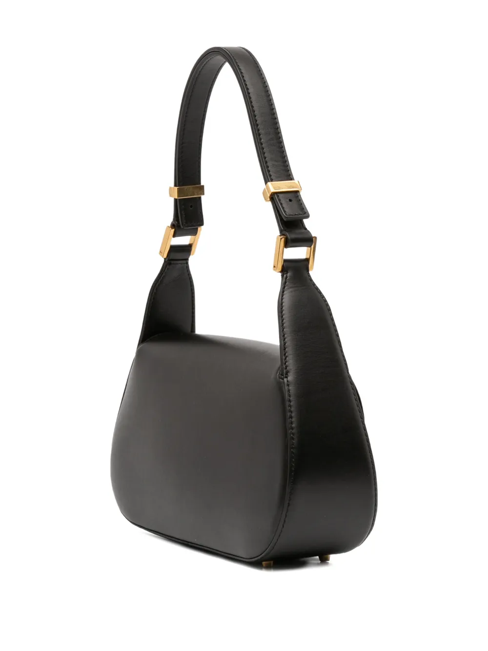 Pre-owned Valentino Garavani 2018-2025 Medium Leather Vlogo Chain Shoulder Bag In Black