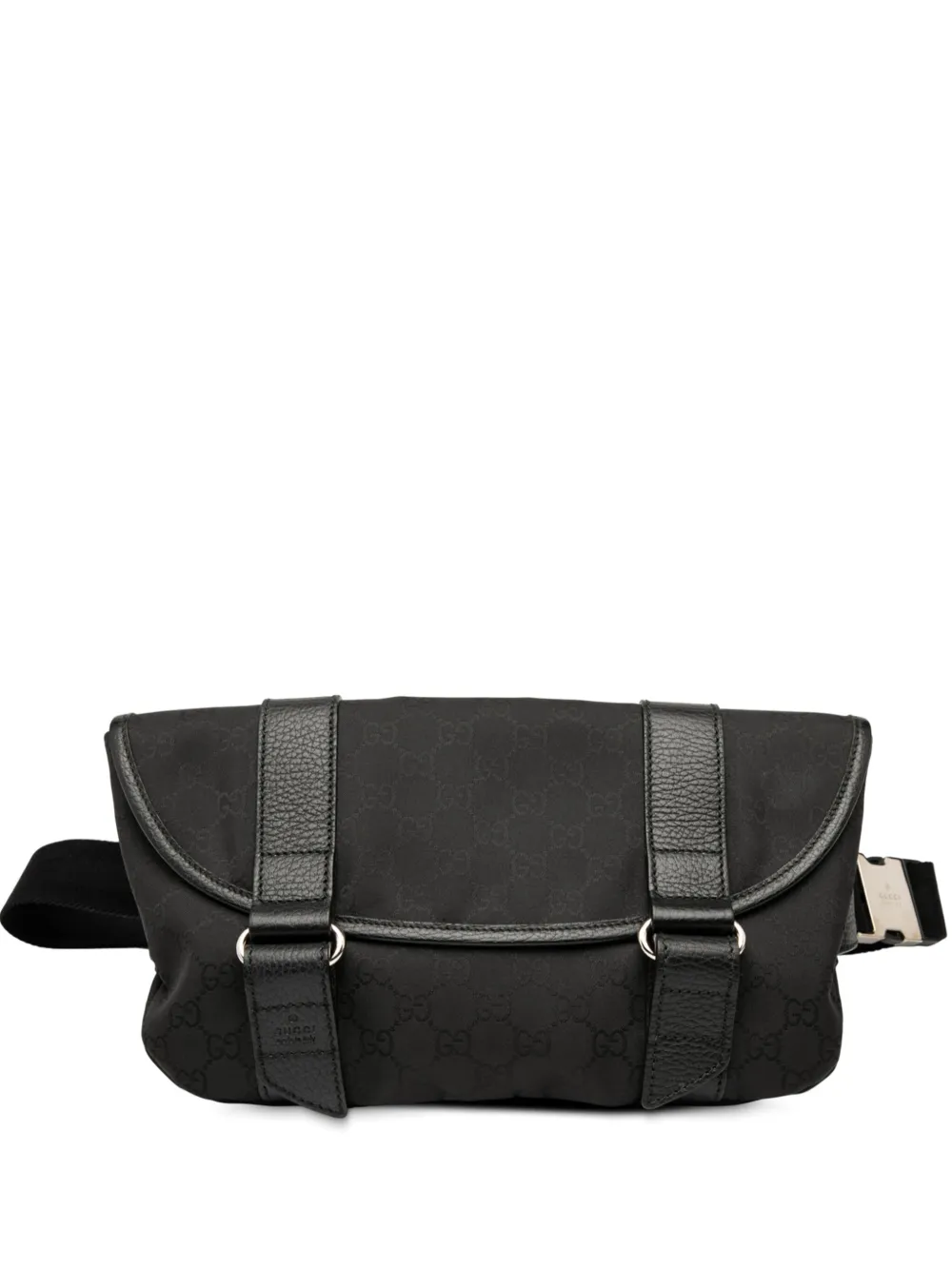 Pre-owned Gucci 2000-2015 Gg Canvas Belt Bag In Black