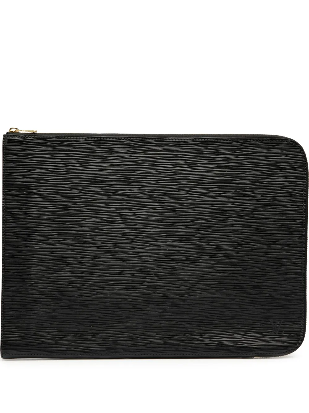 Pre-owned Louis Vuitton 1995 Epi Pochette Jour Gm Clutch Bag In Black