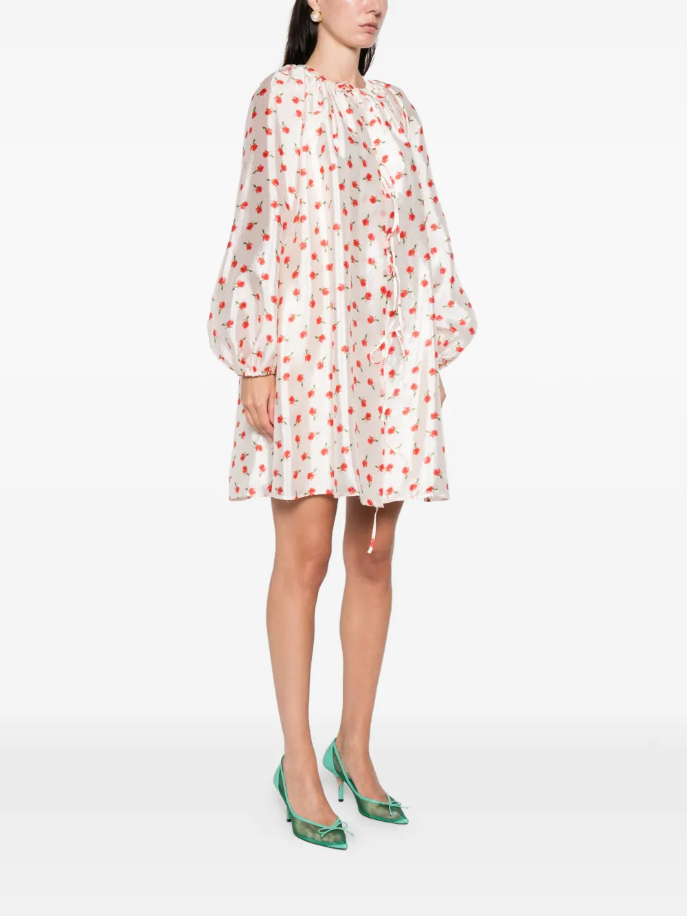 Stine Goya Tie Floral Mini Dress In Neutral