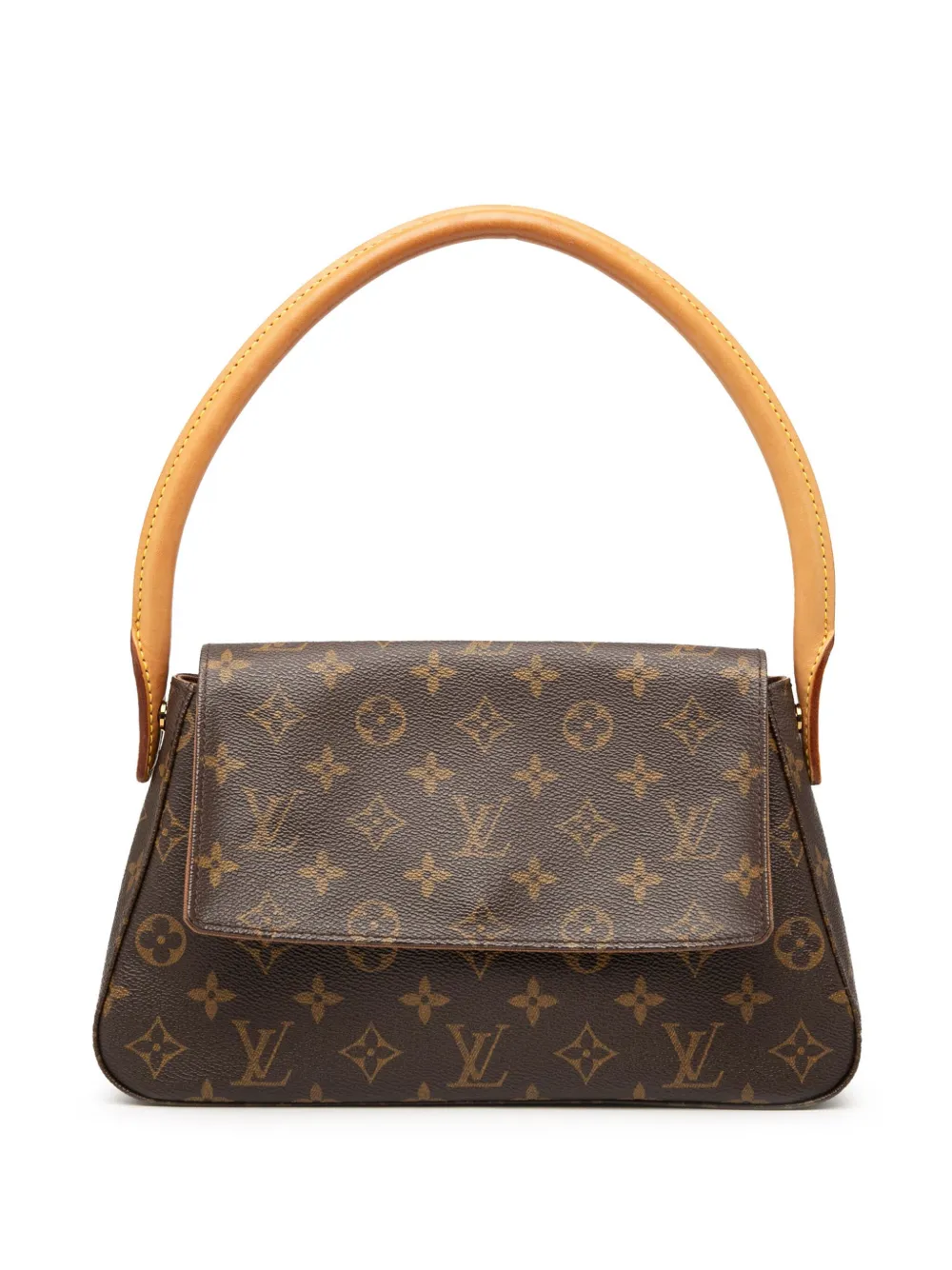 Pre-owned Louis Vuitton 2003 Monogram Mini Looping Shoulder Bag In Brown
