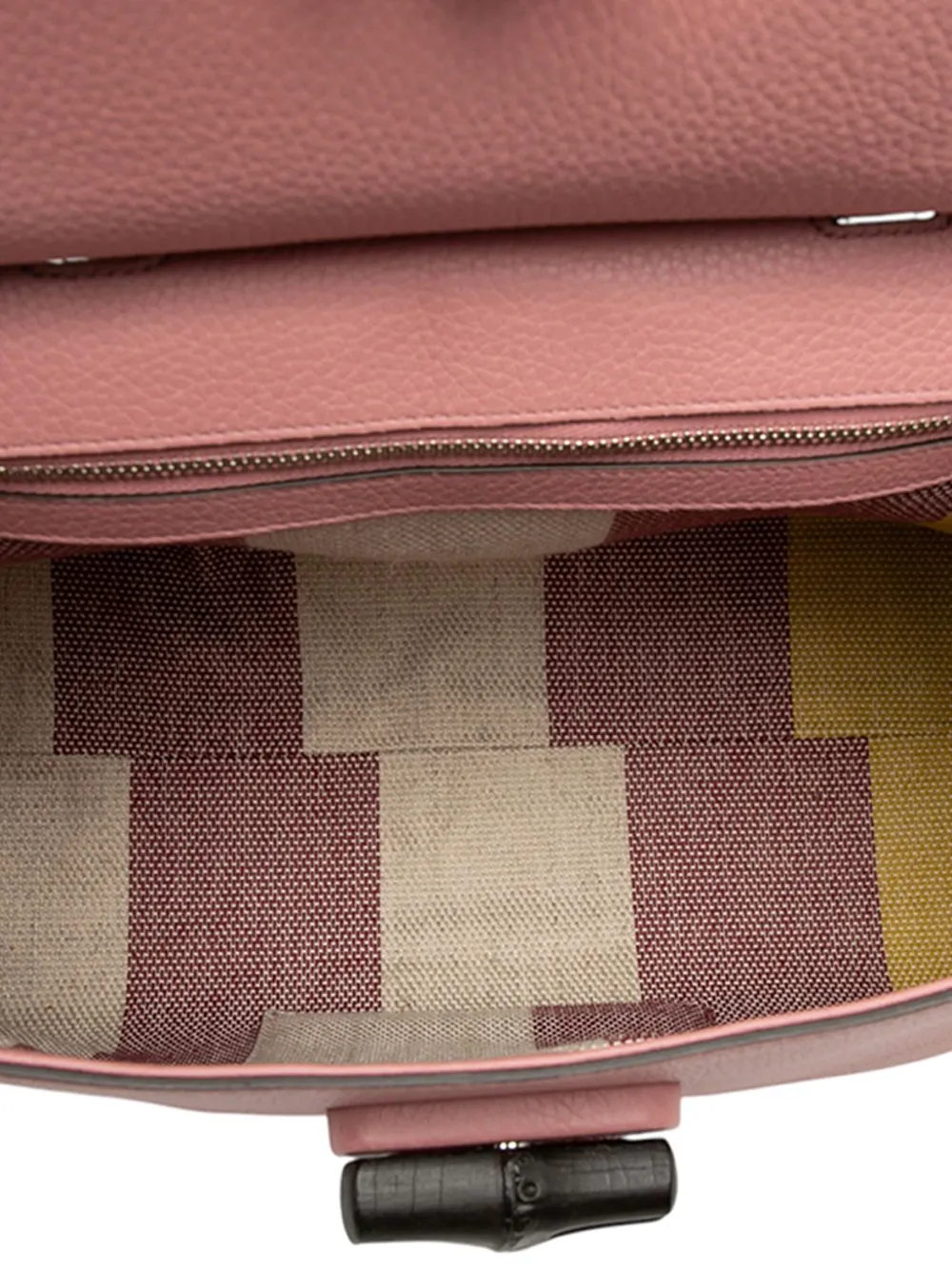 GUCCI Pre-owned 2016-2025 Medium Leather Bamboo Daily Satchel In Pink