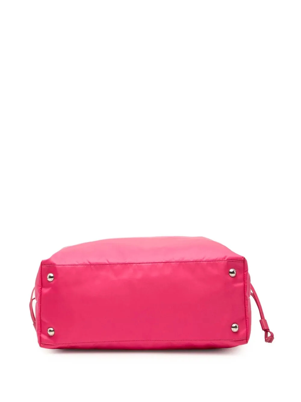 PRADA Pre-owned 2013-2025 Saffiano Trimmed Tessuto Open Convertible Tote Satchel In Pink