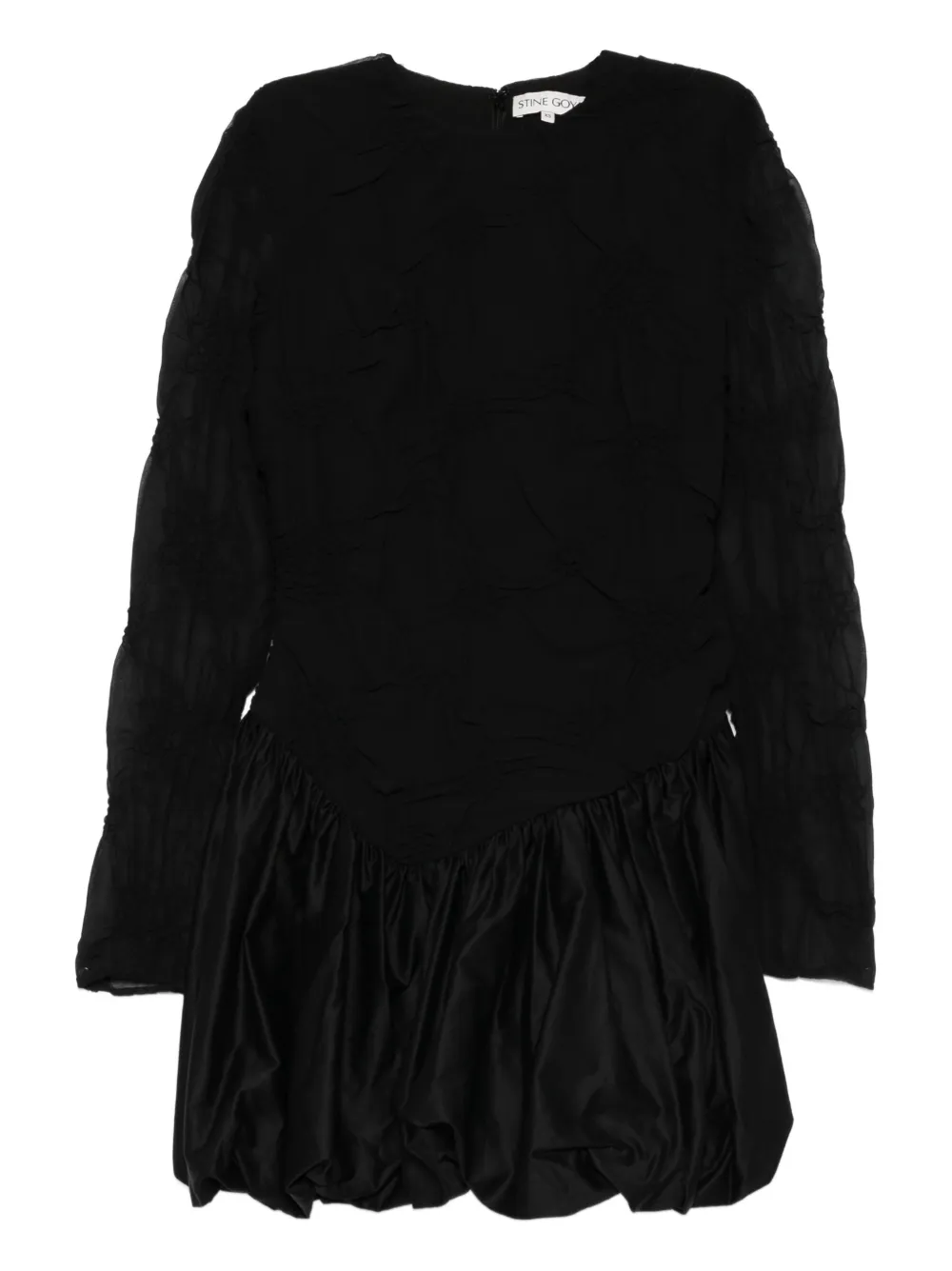 Stine Goya vestido corto con flores fruncidas | negro | Image 1