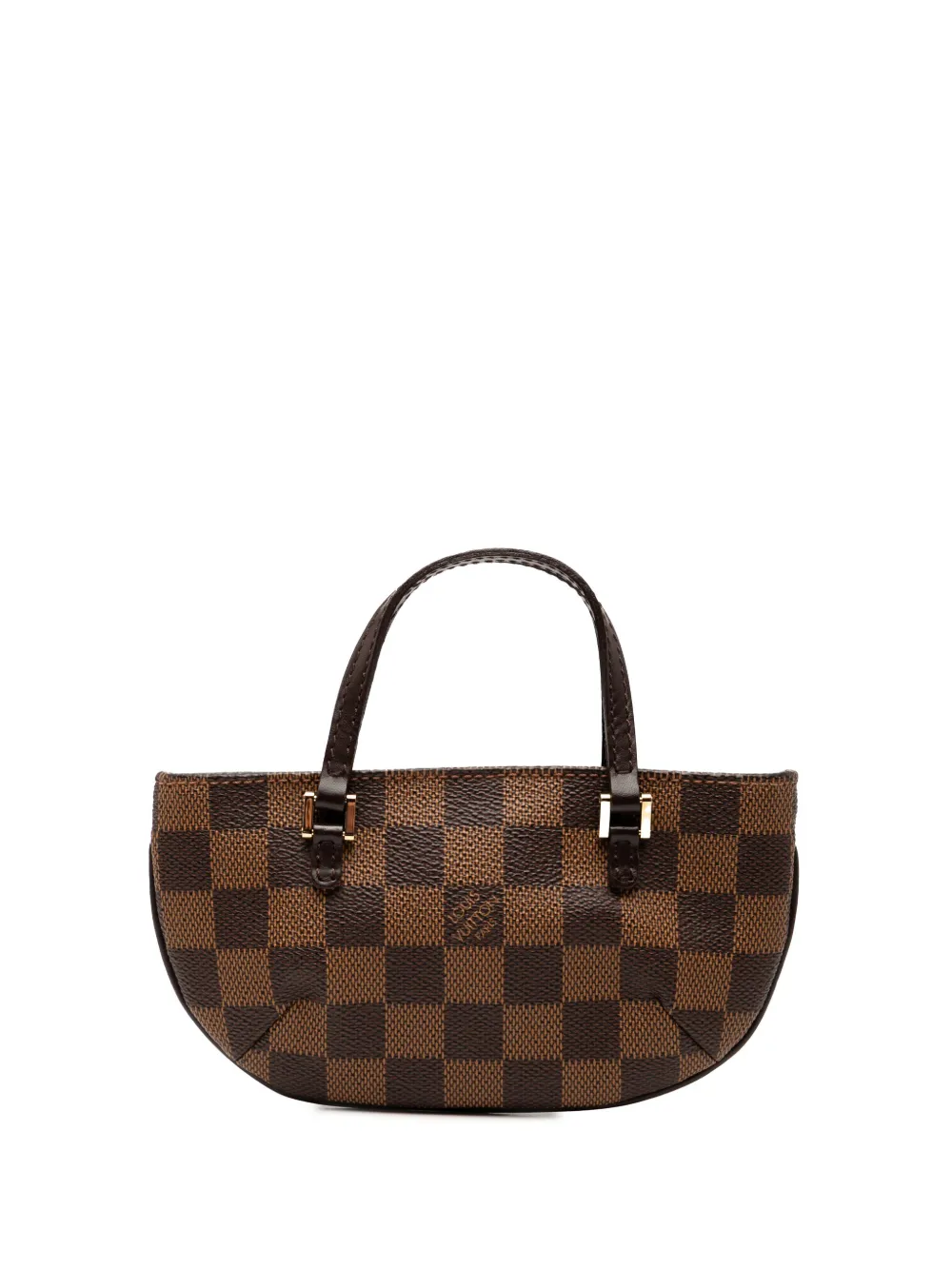 Pre-owned Louis Vuitton 2000-2025 Damier Ebene Manosque Pochette Handbag In Brown
