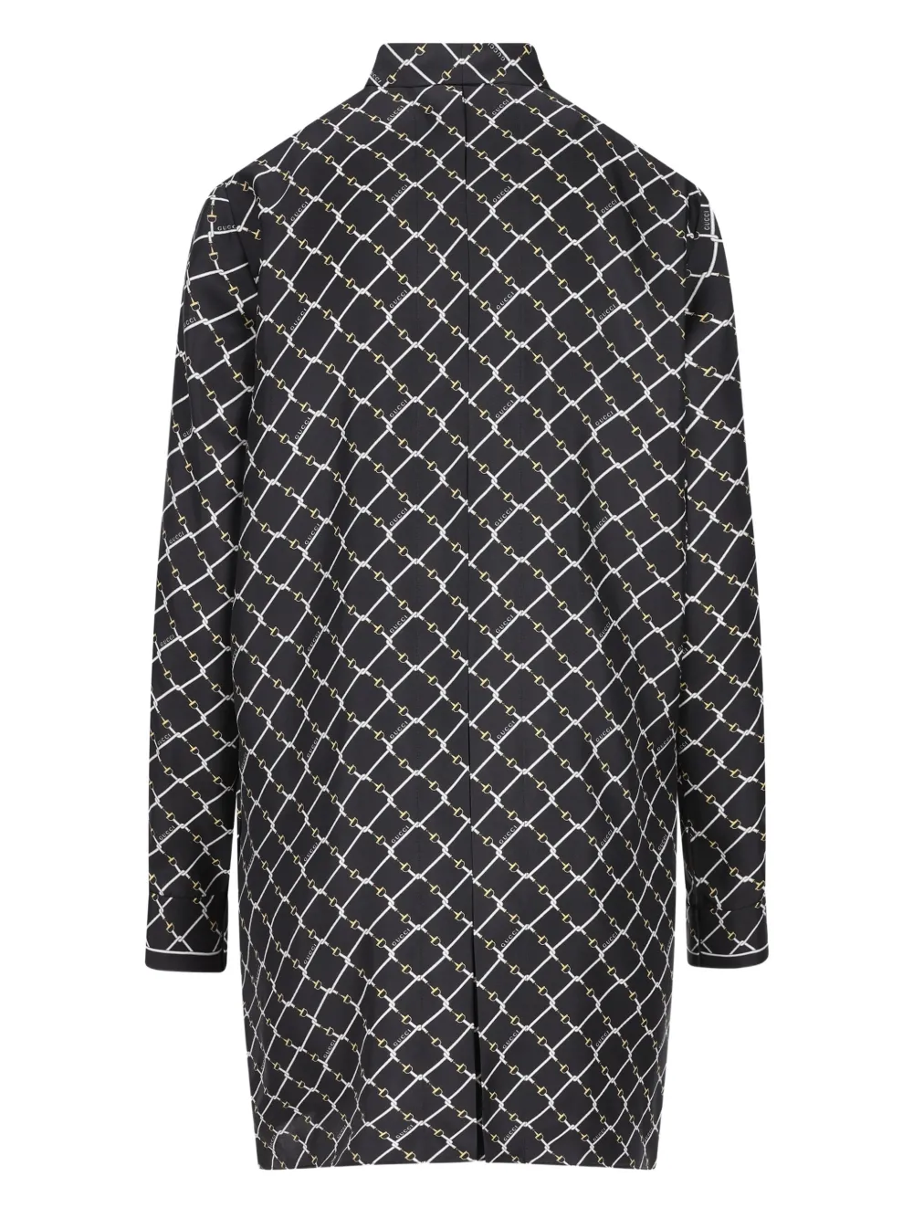 Gucci tie printed silk mini dress - Zwart