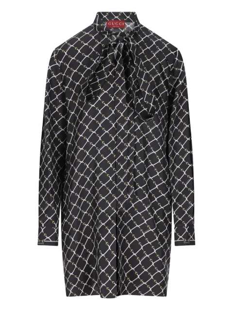 Gucci шелковое платье мини с принтом