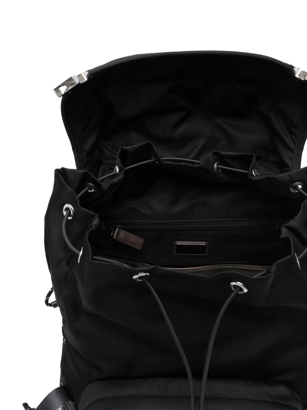 Prada Rugzak met trekkoord en gesp Zwart