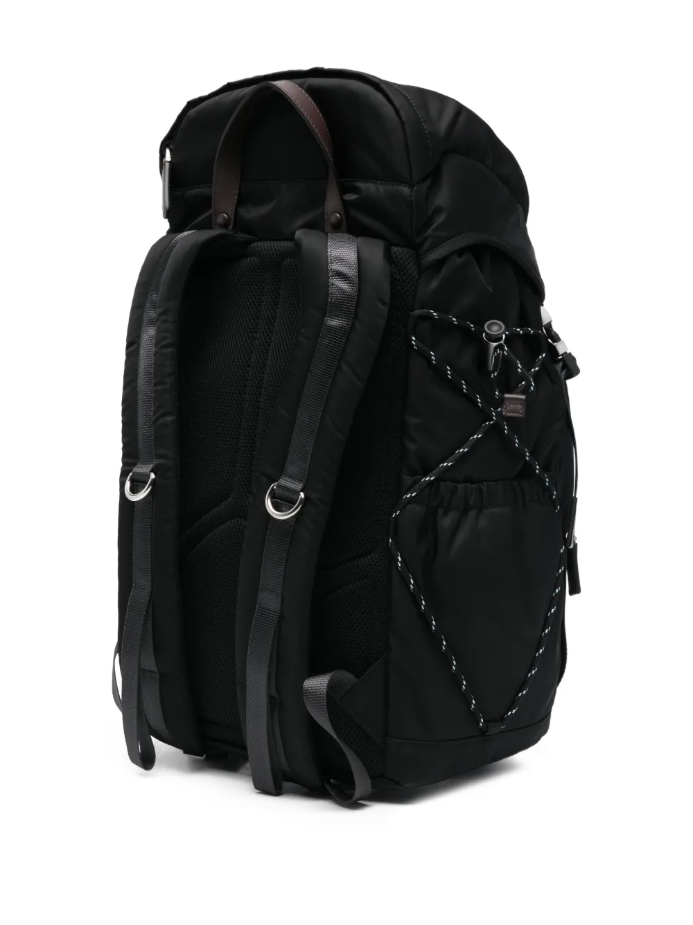 Prada Rugzak met trekkoord en gesp Zwart