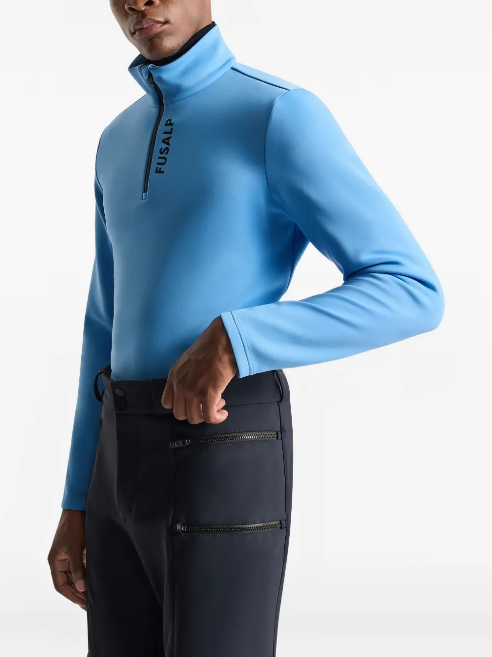 Fusalp Timothy Zip Long-sleeve Ski Top In Blue