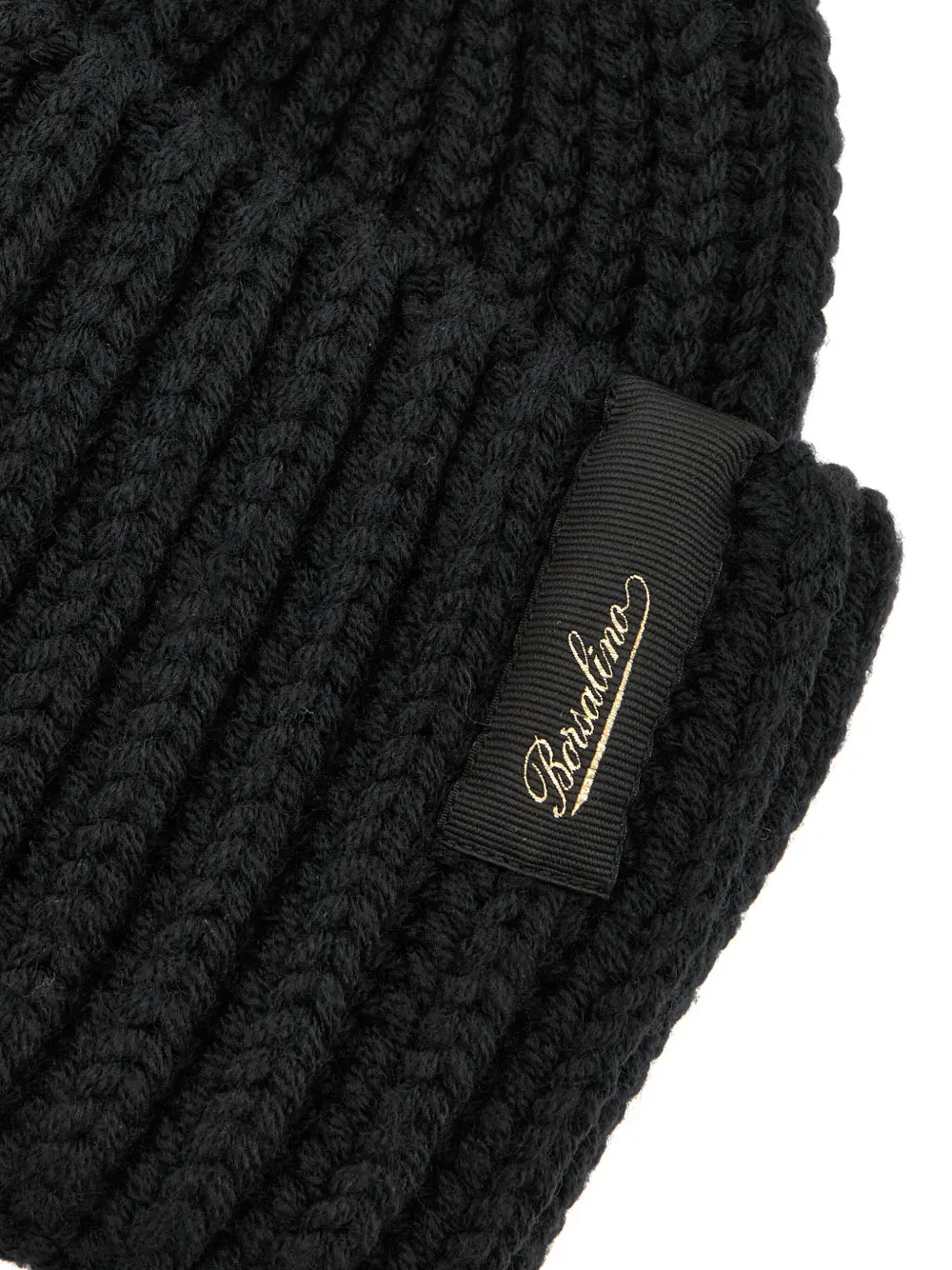 Borsalino Wool Beanie Hat In Black