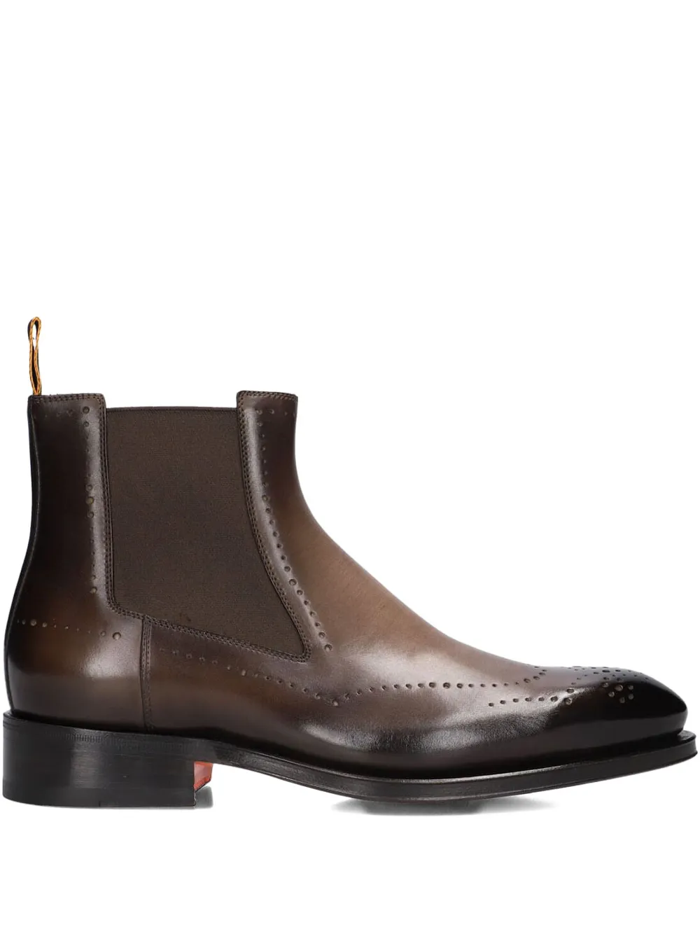 Santoni brogue-detailed Chelsea boots - Marrone