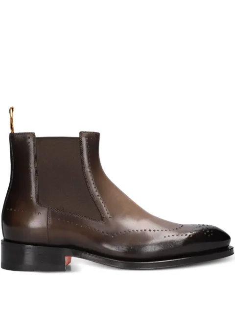 Santoni brogue-detailed Chelsea boots