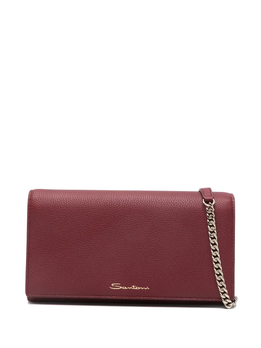 Santoni chain leather wallet - Rosso
