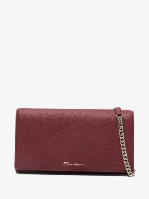 Santoni chain leather wallet