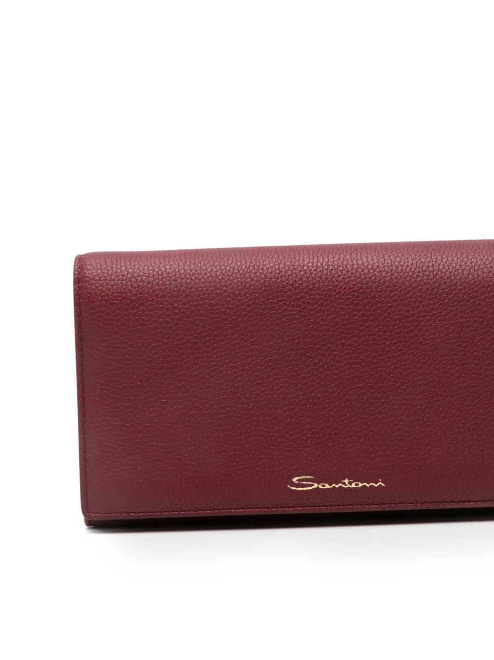  Santoni Chain Leather Wallet - Red 