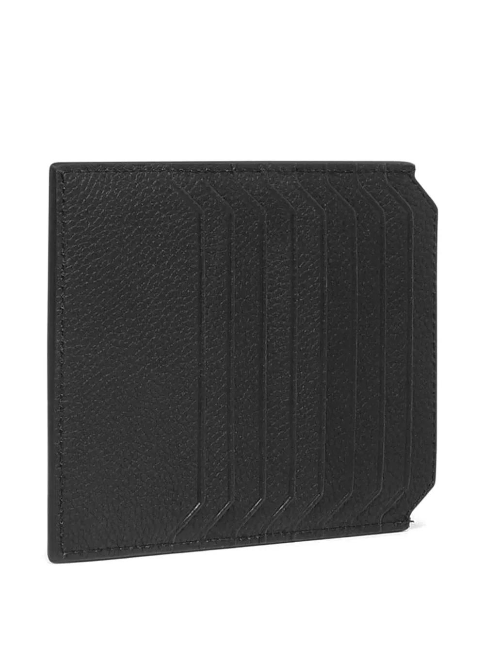 Santoni tumbled leather cardholder - Zwart