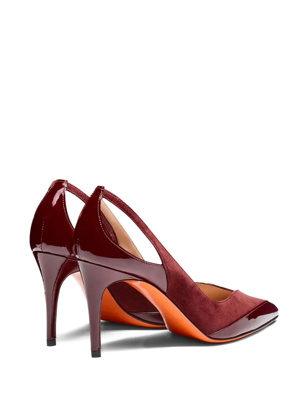 Santoni 85 mm pumps met uitgesneden details Rood