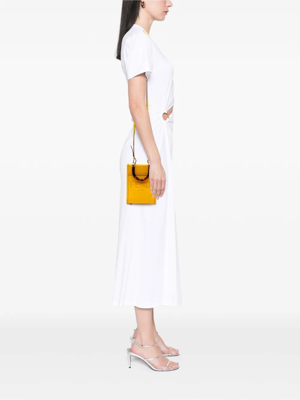 FENDI Pre-owned 2010-2025 Mini Leather Sunshine Shopper Tote Satchel In Yellow