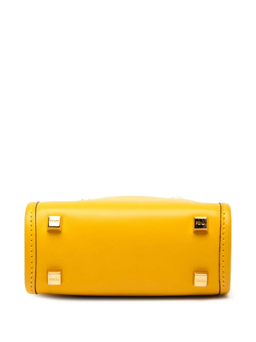 FENDI Pre-owned 2010-2025 Mini Leather Sunshine Shopper Tote Satchel In Yellow