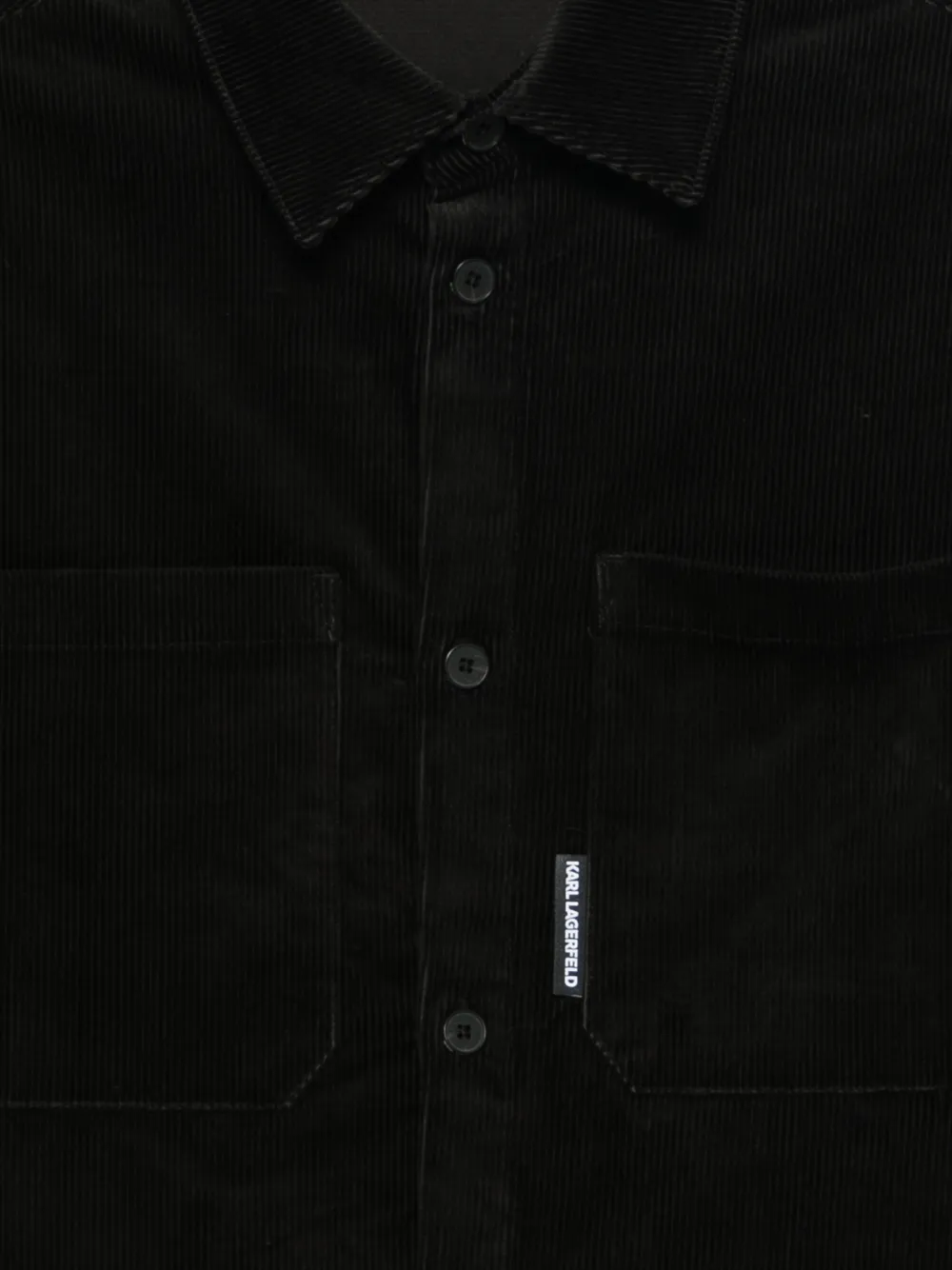 Karl Lagerfeld Corduroy Chest-pockets Shirt In Black