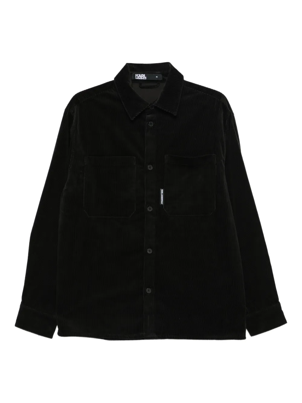 Karl Lagerfeld Corduroy Chest-pockets Shirt In Black