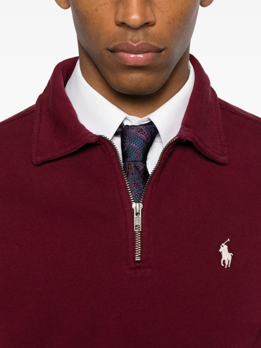 Polo Ralph Lauren Poloshirt met logo en rits Rood