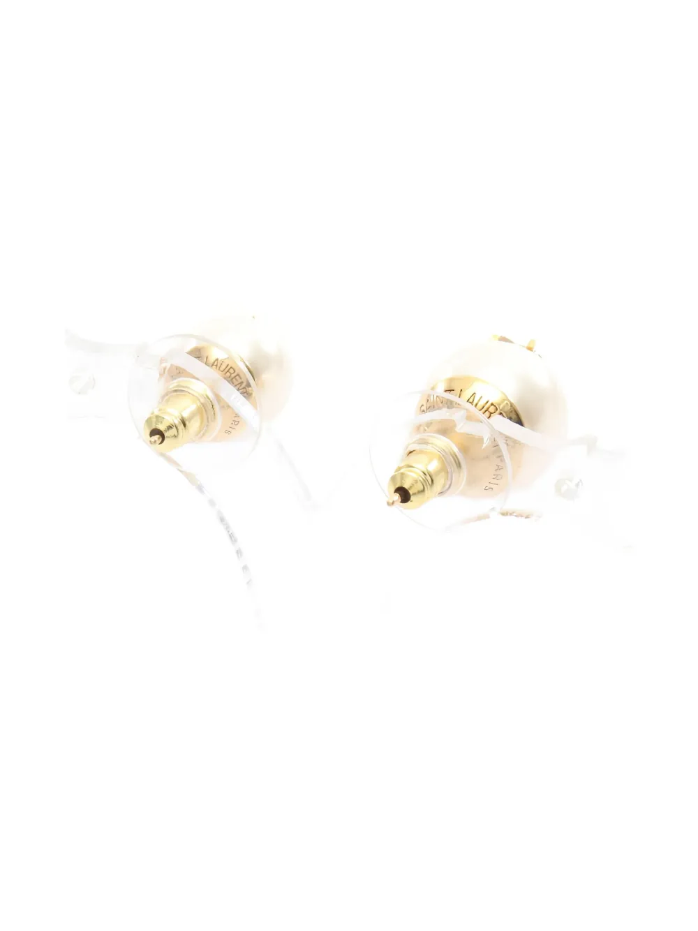Pre-owned Saint Laurent 2020s Logo Earrings In Gold