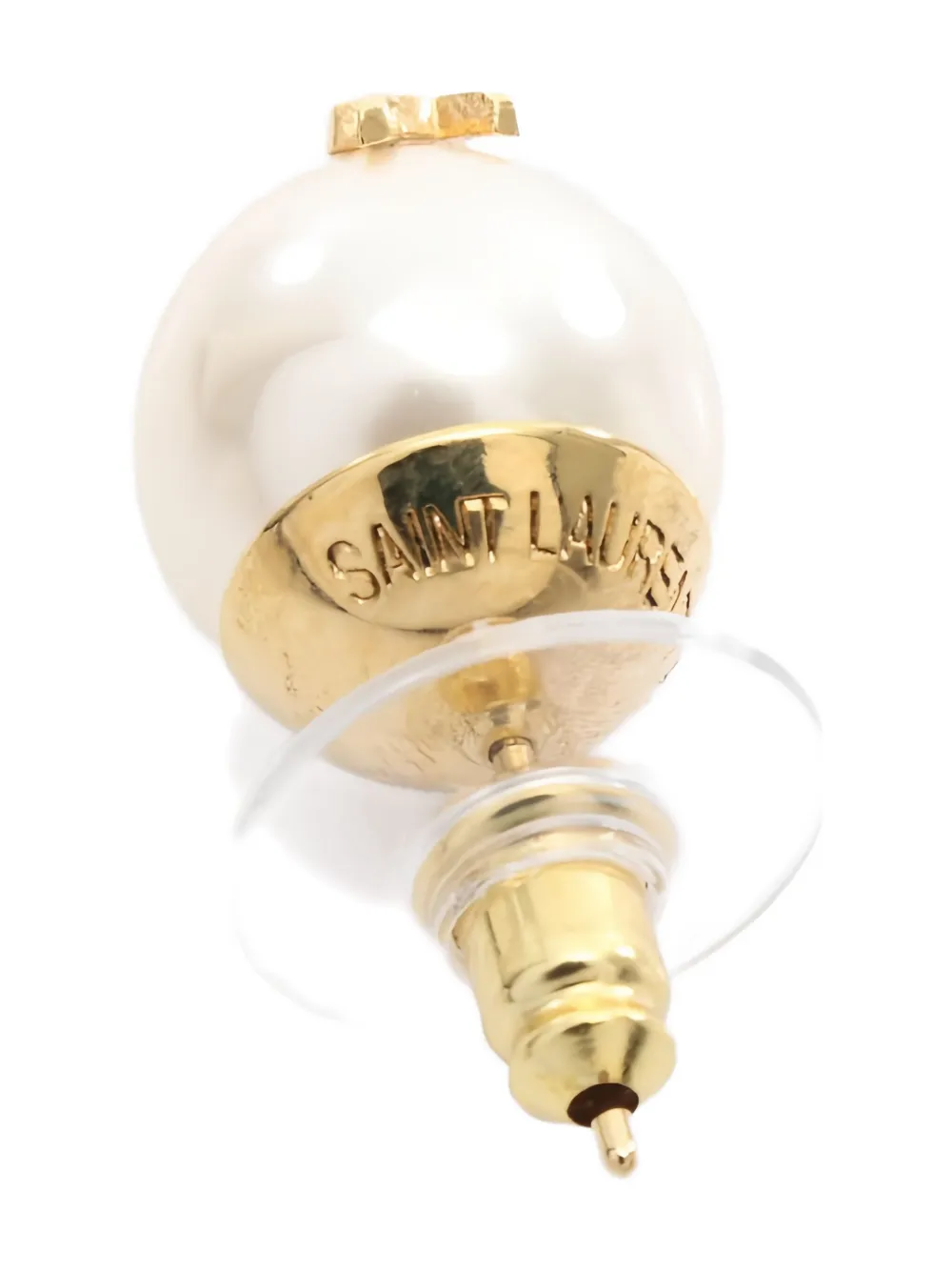 Pre-owned Saint Laurent 2020s Logo Earrings In Gold