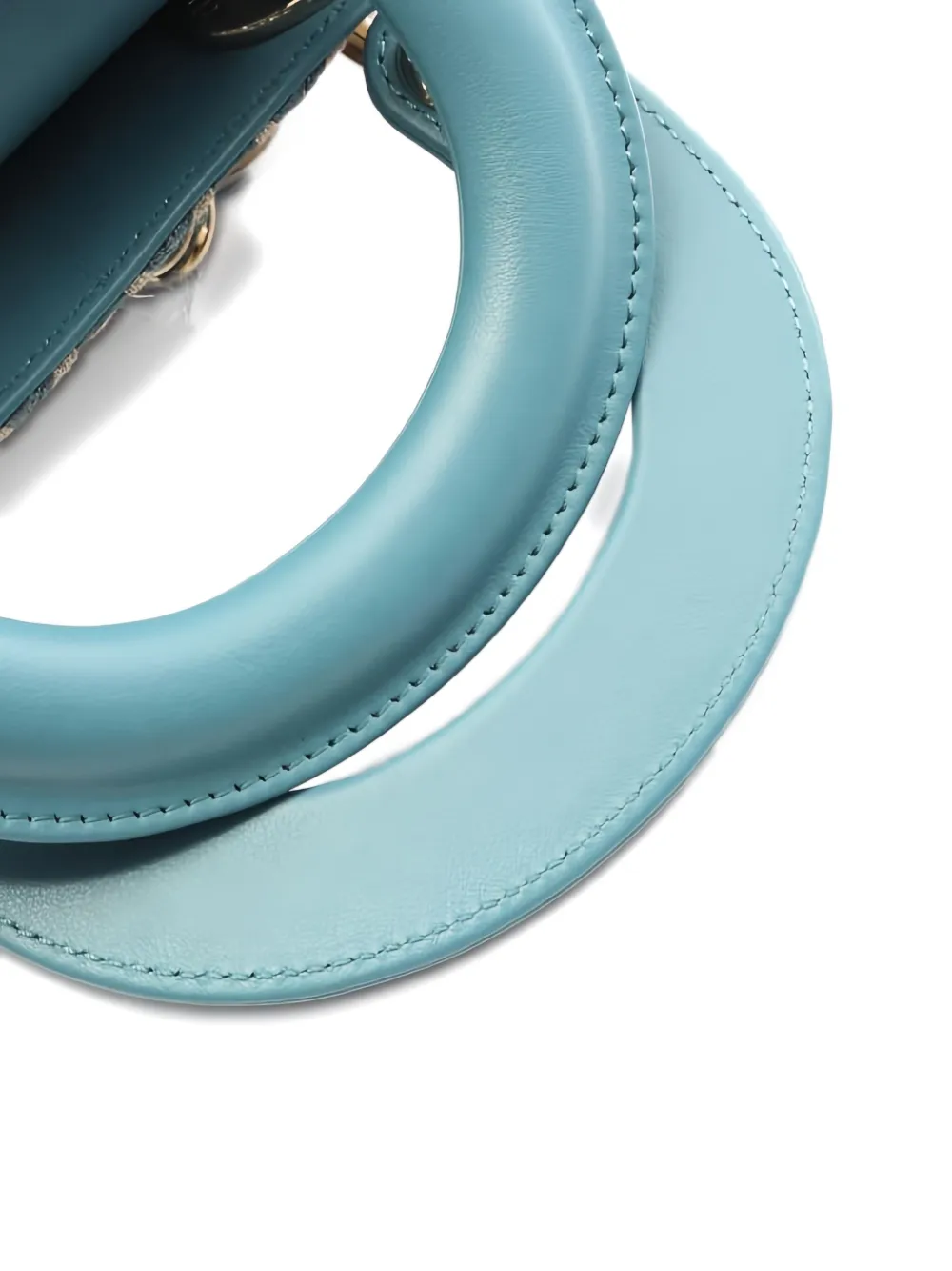 DIOR Pre-owned 2010s Mini Lady Embellished-rhinestone Pattern Tote Bag In Blue