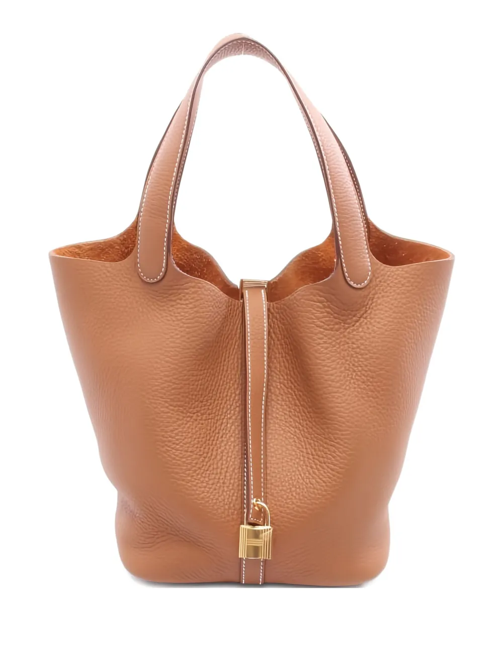 Hermès Pre-Owned 2025 Picotane Lock MM leather tote bag - ブラウン Hermès Pre-Owned 2025 Picotane Lock MM leather tote bag - ブラウン