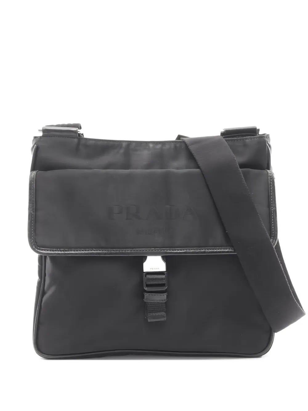 Prada Pre-Owned 2000s logo-plaque shoulder bag - ブラック Prada Pre-Owned 2000s logo-plaque shoulder bag - ブラック