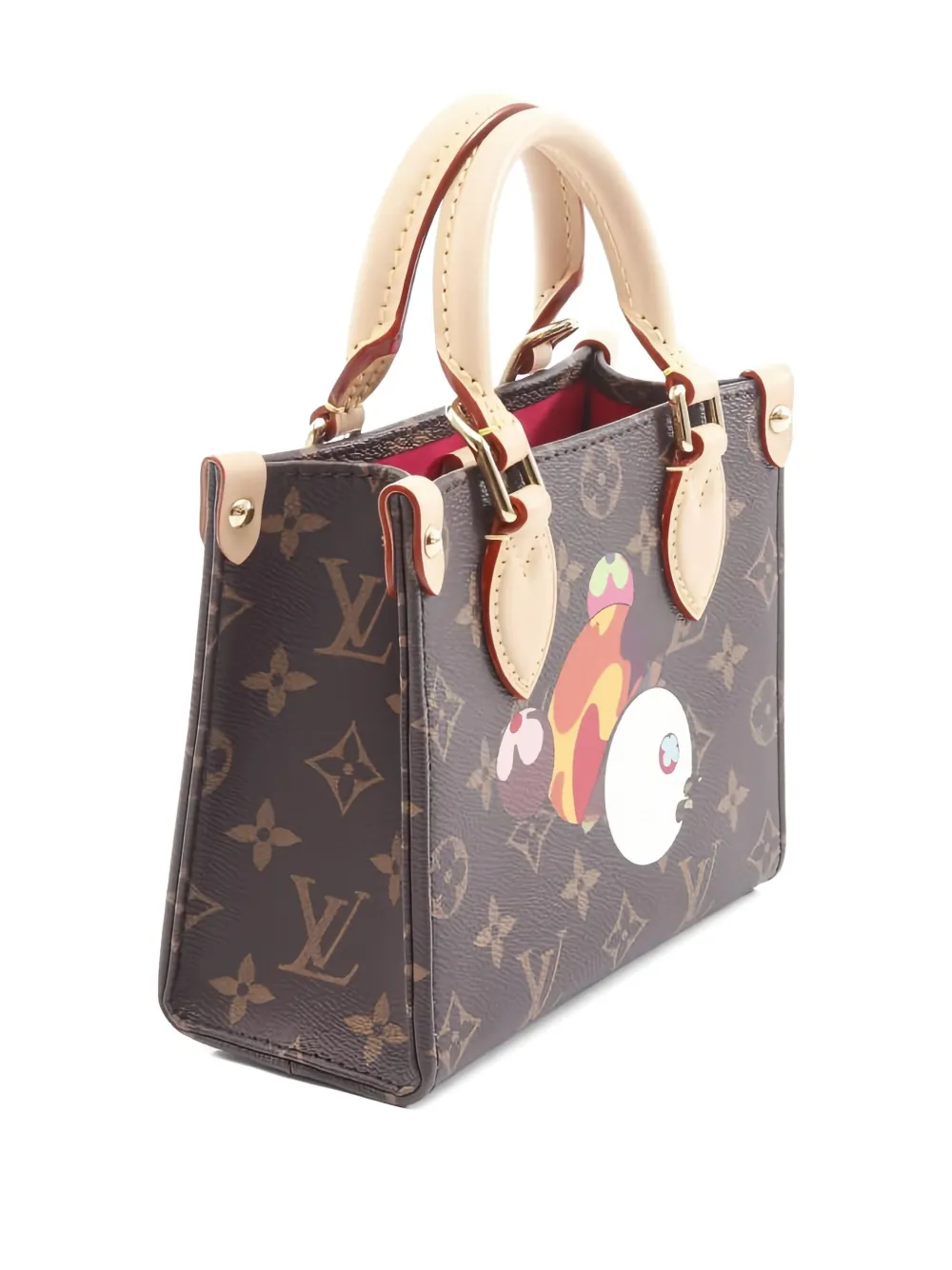 Pre-owned Louis Vuitton X Takashi Murakami 2010s On The Go Bb Tote Bag In Brown