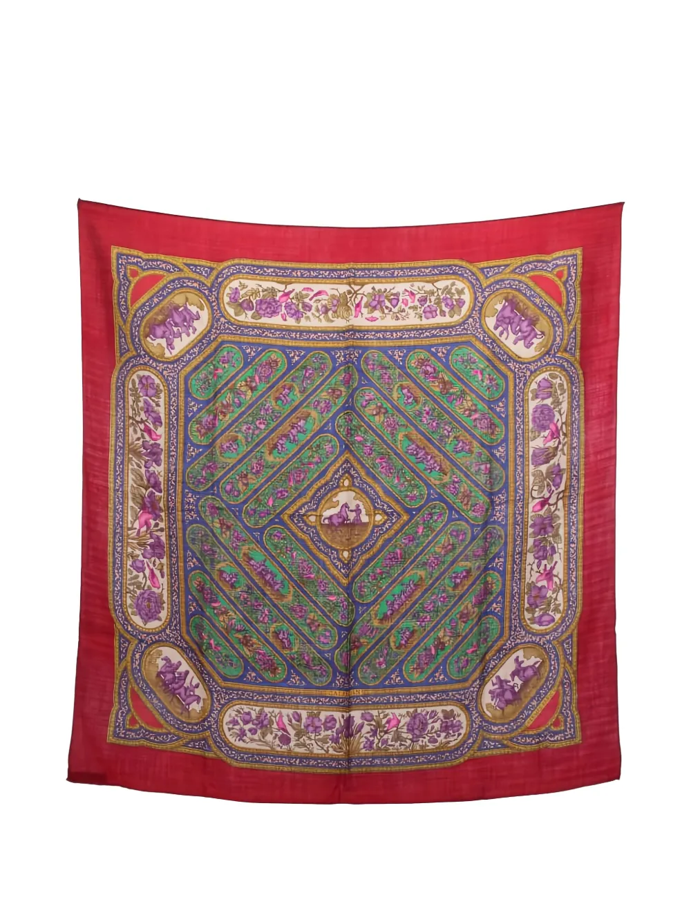 Hermès Pre-Owned 2010s Qalamdan Carré 90 scarf - レッド Hermès Pre-Owned 2010s Qalamdan Carré 90 scarf - レッド