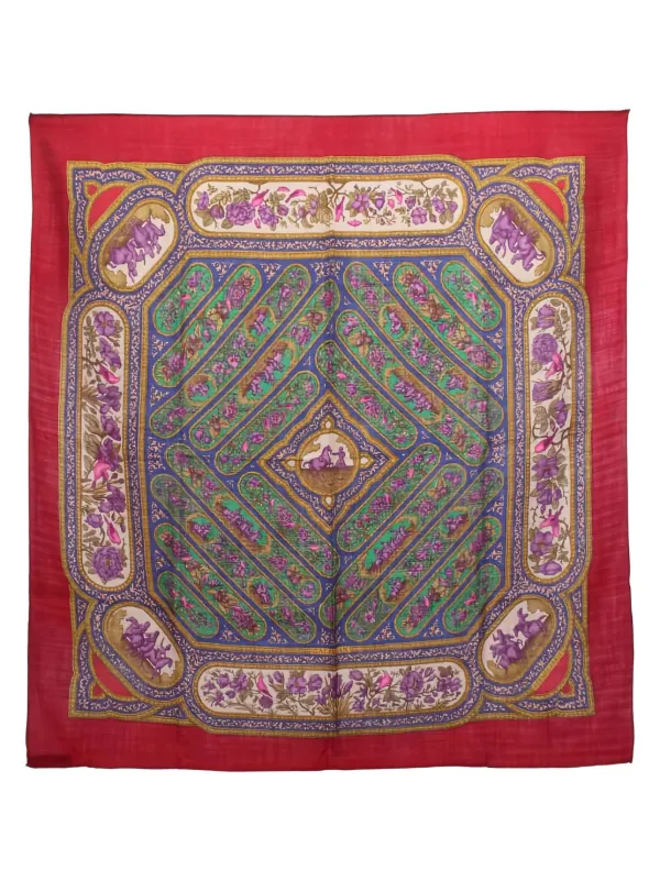 Hermès Pre-owned 2010s Qalamdan Carré 90 Scarf in Red