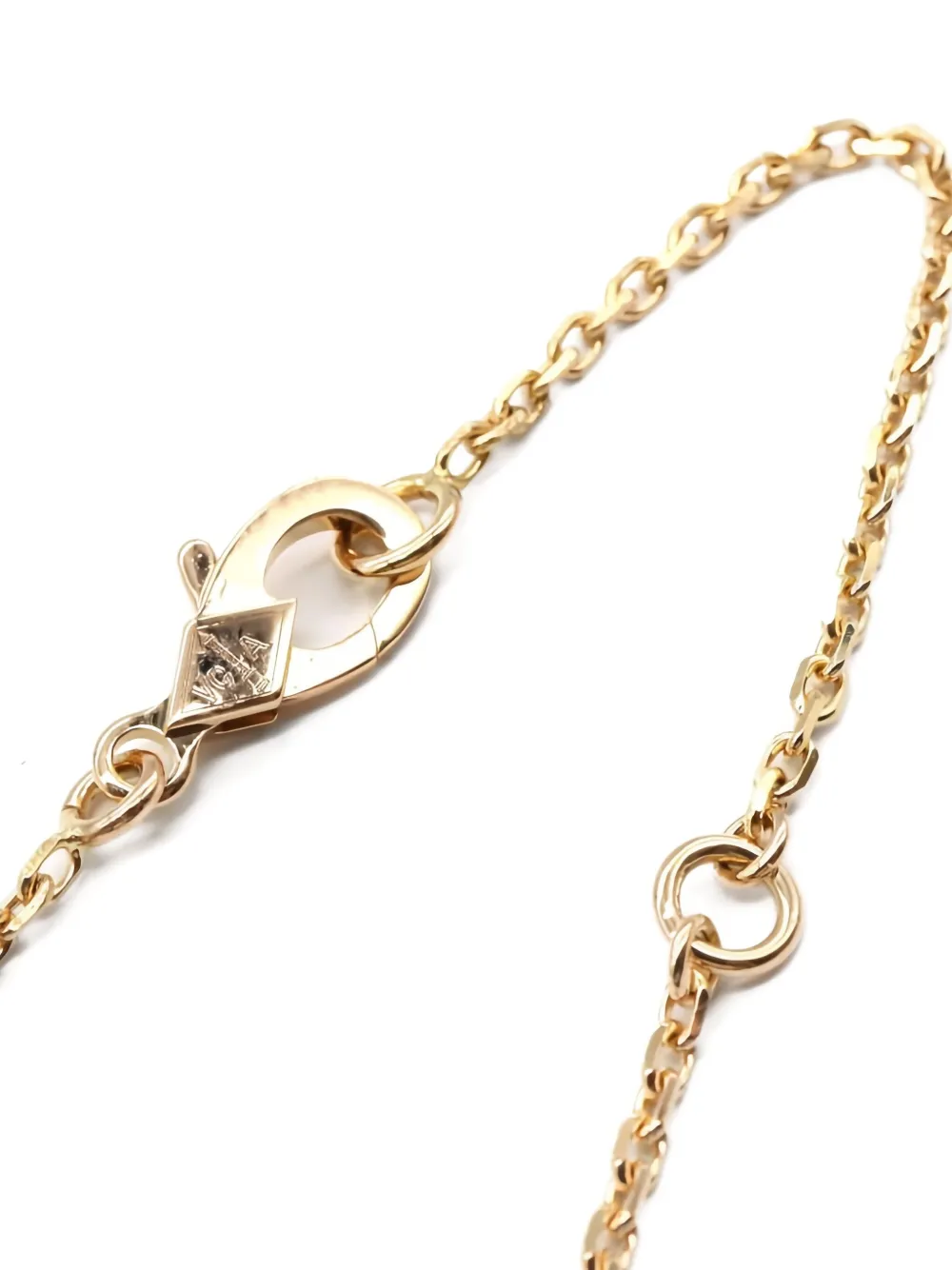 Pre-owned Van Cleef & Arpels 2010s 18k Rose Gold Alhambra Multi-stone Necklace In Pink