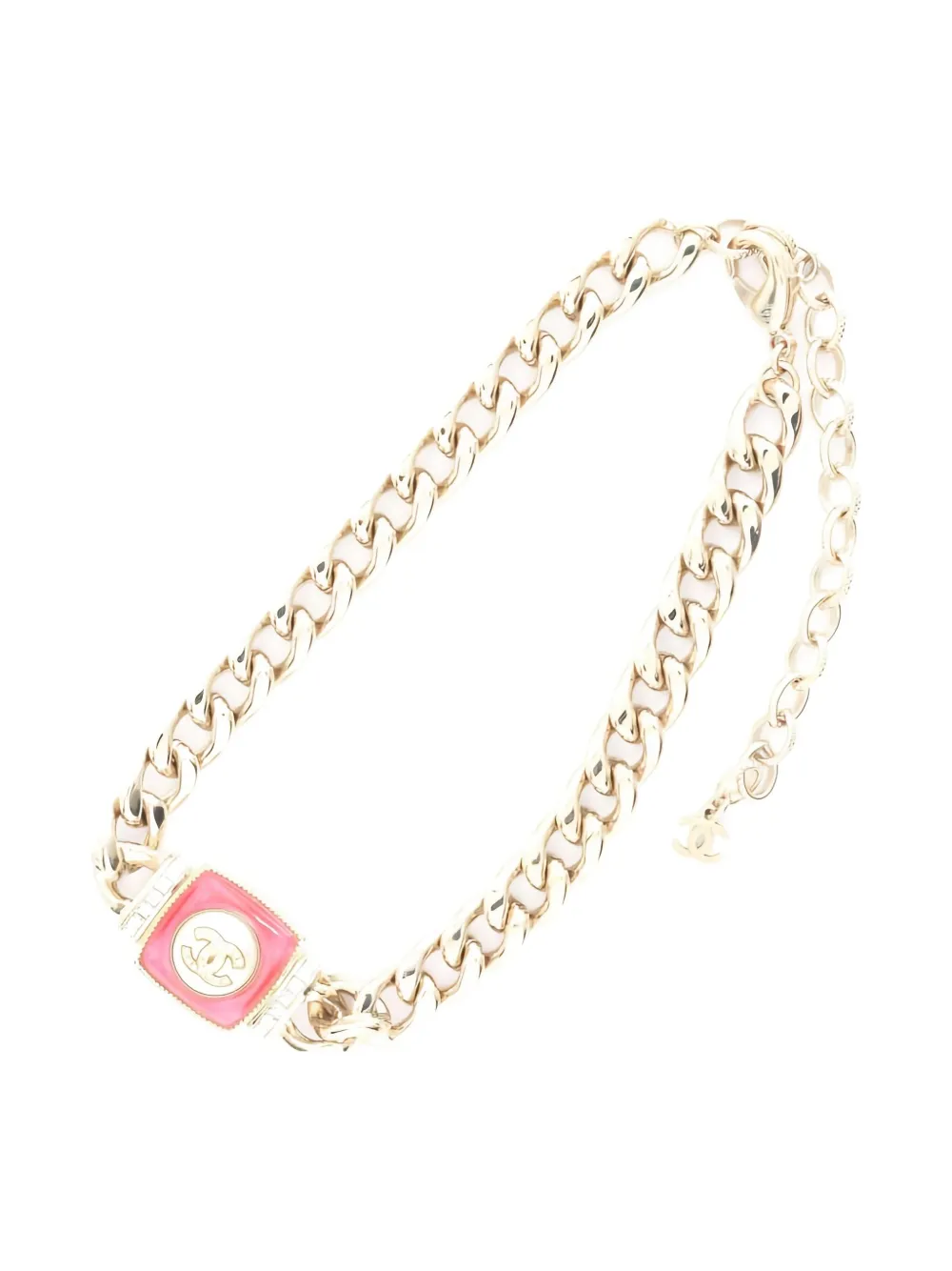 CHANEL Pre-Owned 1986-1988 Coco Mark chain necklace - ゴールドトーン CHANEL Pre-Owned 1986-1988 Coco Mark chain necklace - ゴールドトーン