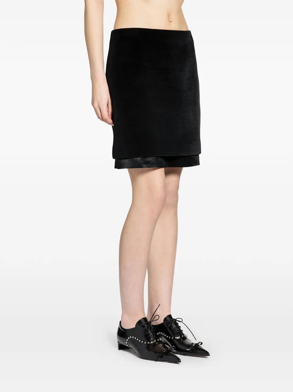 Jil Sander layered mini skirt - Zwart