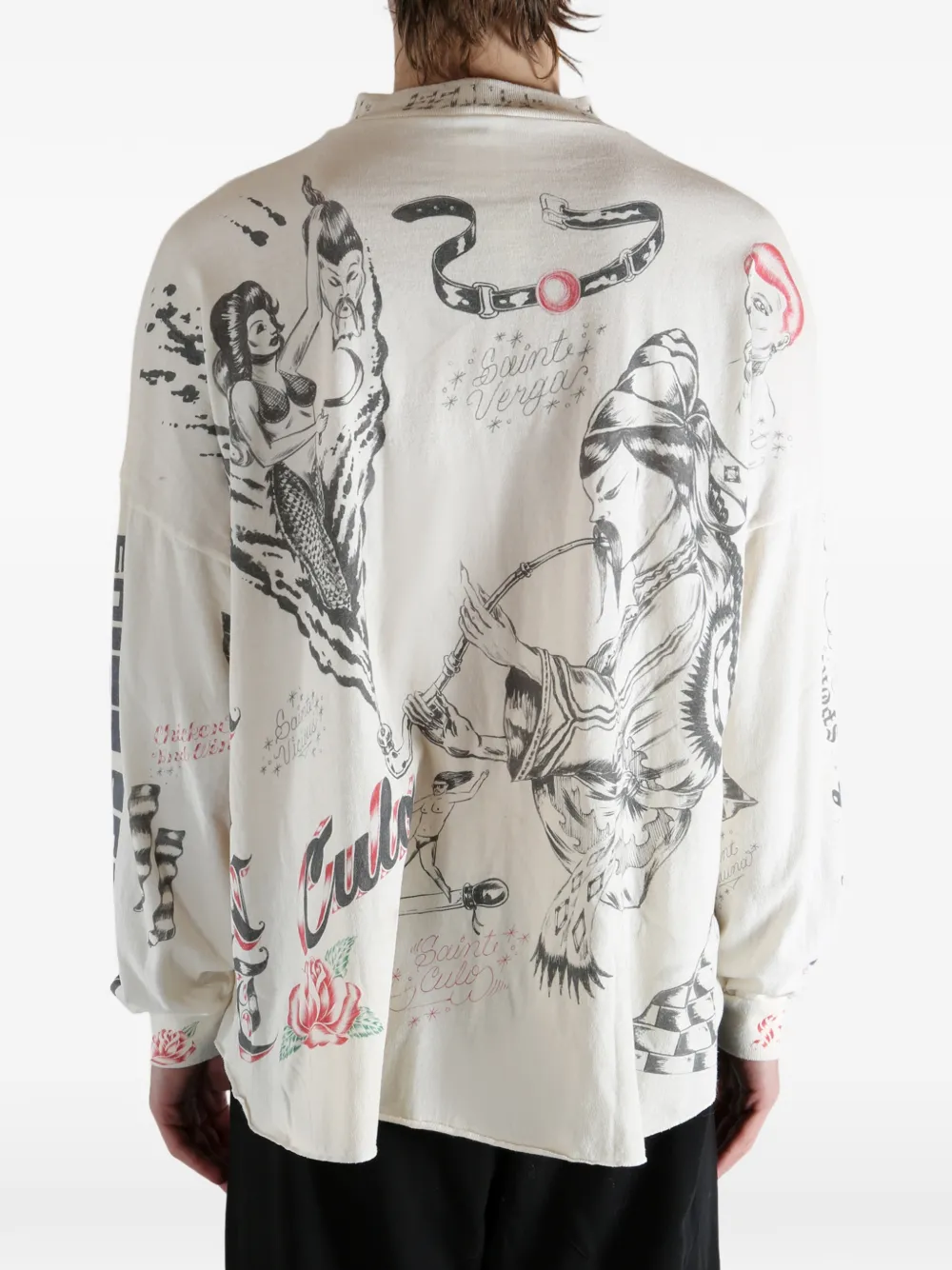 SAINT MXXXXXX Drawing T-shirt Beige