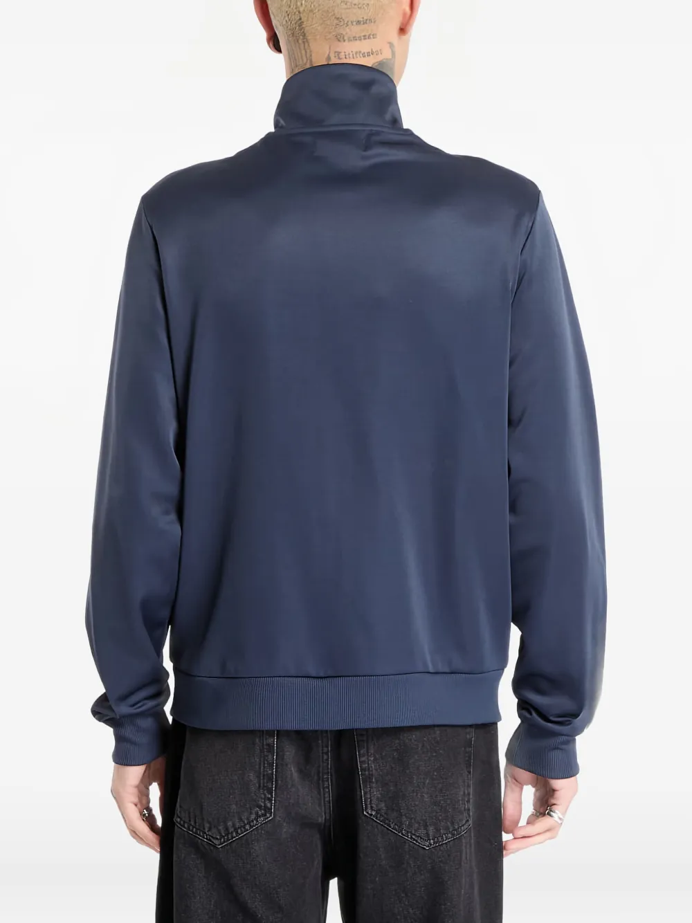 Fred Perry Striped Zipped Sweatshirt In Blue