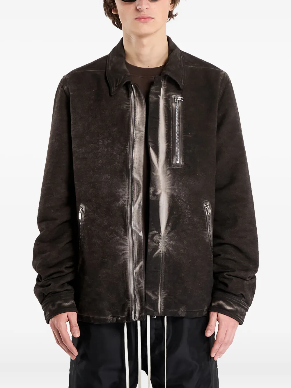 Rick Owens DRKSHDW concealed-zip jacket | Brown | Image 1