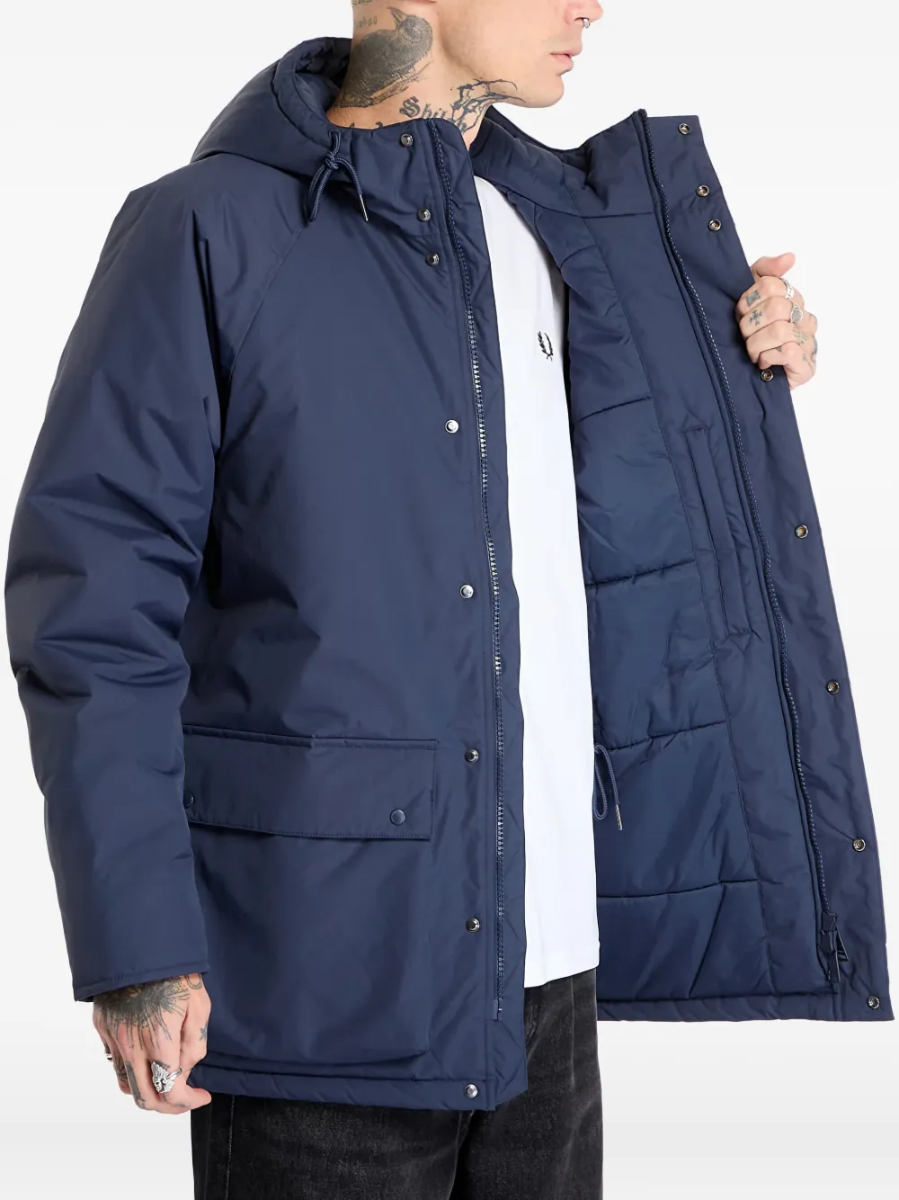 Fred Perry Padded Jacket In Blue