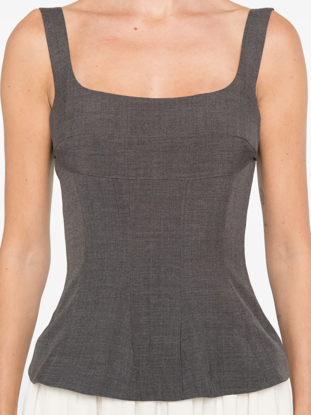 Stine Goya Square-neck Midi Dress In Gray