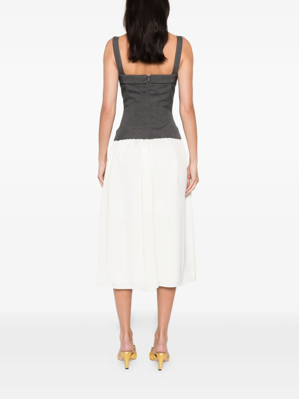 Stine Goya Square-neck Midi Dress In Gray